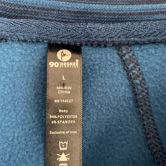 90 Degree By Reflex Blue and Black Zip Up Hoodie - Picture 7 of 16